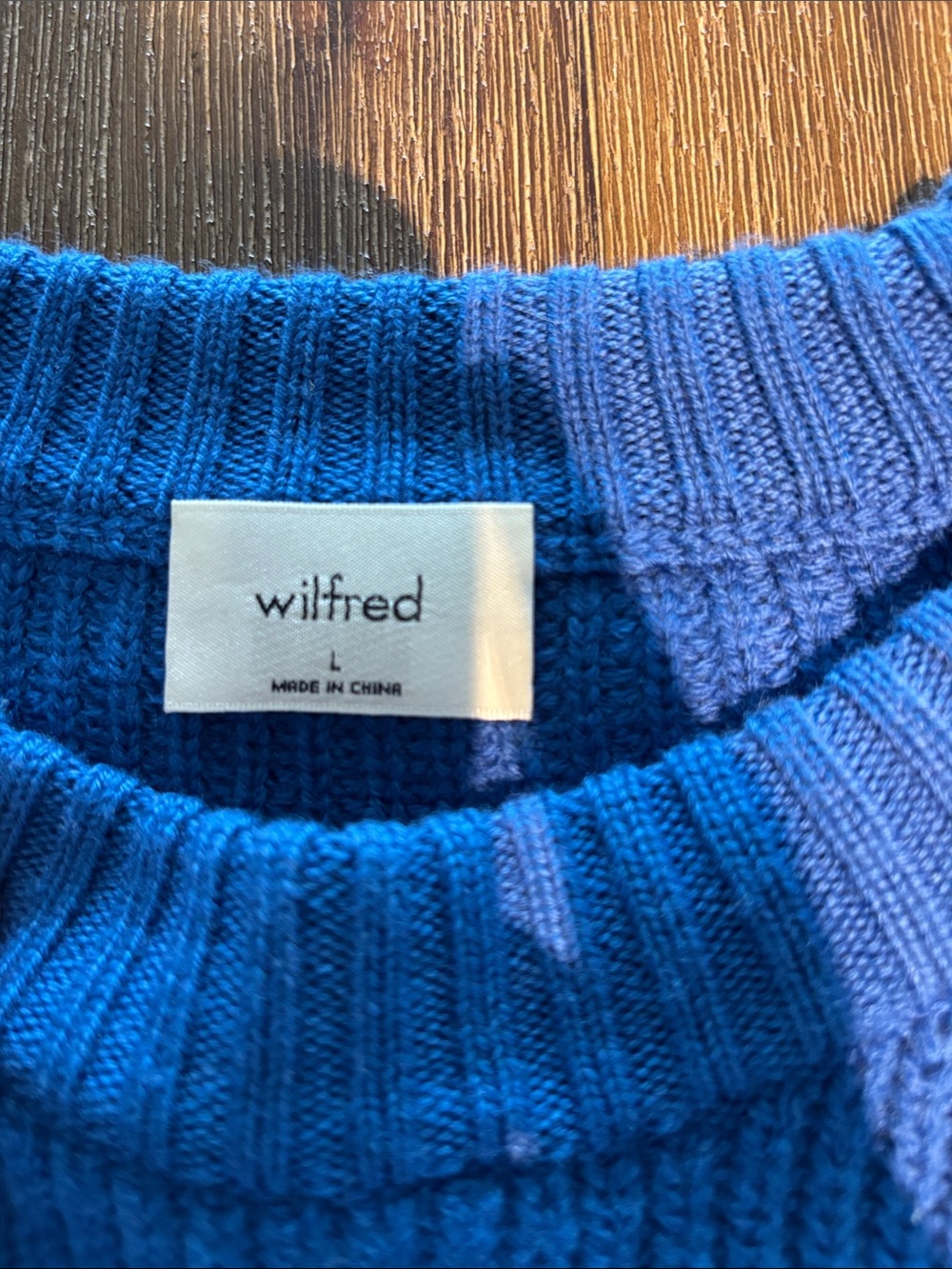 Wilfred Royal Blue Scalloped-Hem Crewneck Sweater - Picture 2 of 3